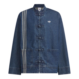 Adidas/阿迪达斯正品三叶草男女中式牛仔宽松休闲外套JZ9928