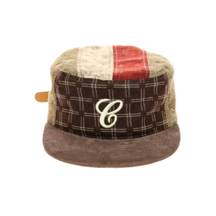 【AGD】6CRAYON平顶复古拼接古布刺绣平檐棒球帽男女同款鸭舌帽子