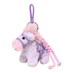 YUYI原创可爱紫色小马本命年毛绒公仔吉祥书包包挂件车钥匙扣礼物