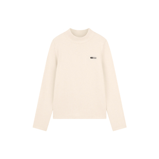 Amybaby女童上衣冬季2025新款纯色保暖慕斯羊绒印花基础款打底衫