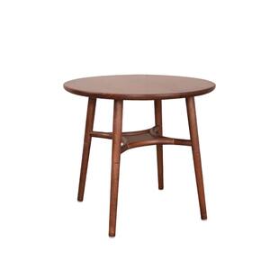 隐珏黑胡桃实木小圆桌客厅家用餐桌飘窗桌圆形茶几小户型学习桌子