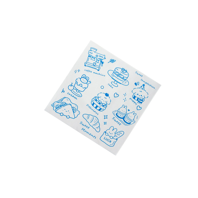 蓝色ins风食品级防油烘焙垫纸