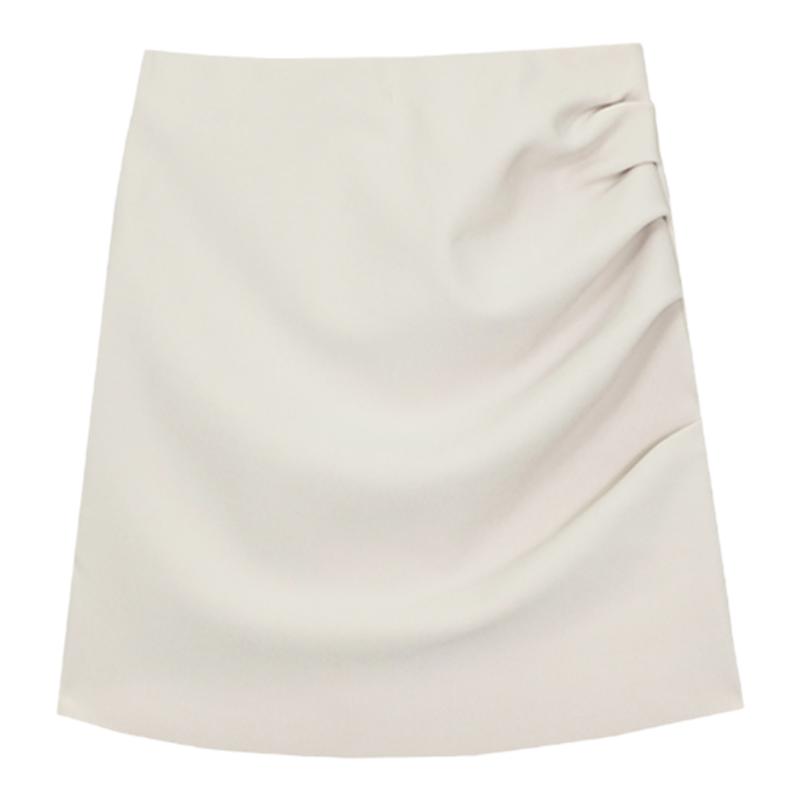 白色肯豆短款半裙女夏季极简百搭气质纯色紧身包臀通勤高腰半身裙