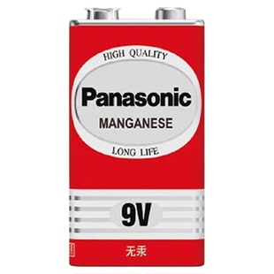 松下（Panasonic）9V方块电池6F22ND 九伏碳性方形适用于万用表万能表 9V碳性方块电池（1粒）