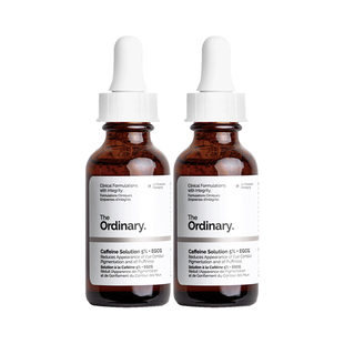 两瓶The Ordinary咖啡因眼部精华眼霜消水肿去细纹淡化黑眼圈眼袋