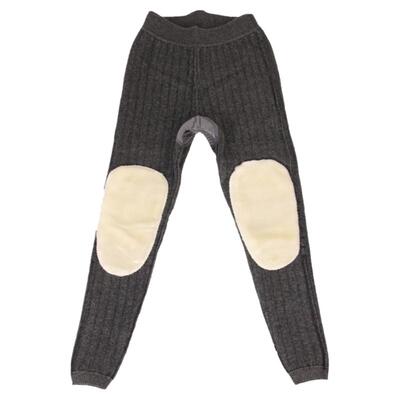 女护膝羊绒裤男高腰针织双层加厚