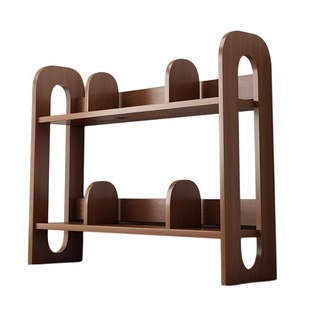 桌面置物架实木书架学生桌上可调节移动书立书柜办公桌简易收纳架