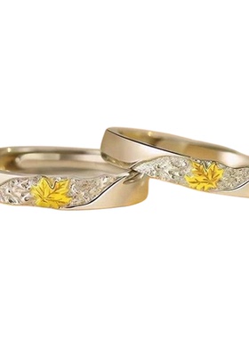 梧桐情侣s999足银对戒男女款纯银戒指定情信物520七夕礼物送女友