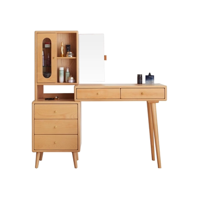 源氏木语加兰实木化妆桌伸缩带镜