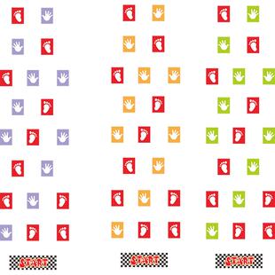 玩具益智卡通儿童跳格子手脚并进手舞足蹈脚印贴纸校园地面游戏