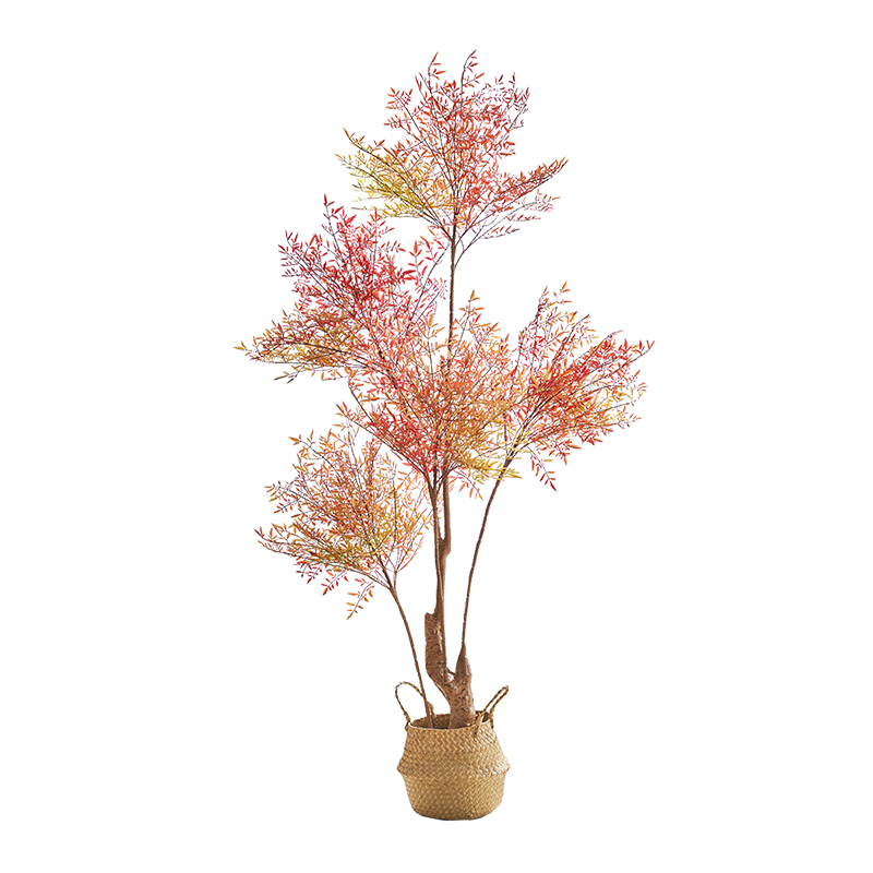 仿真绿植南天竹室客厅高端轻奢装饰摆件高级仿生绿色植物落地盆栽