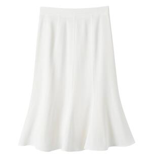OSA欧莎法式高腰白色a字半身裙子女士夏季2026年新款显瘦鱼尾伞裙