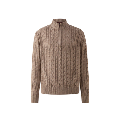 【山羊绒】SCOFIELD男装秋冬新款羊毛混纺毛衣简约纯色立领针织衫