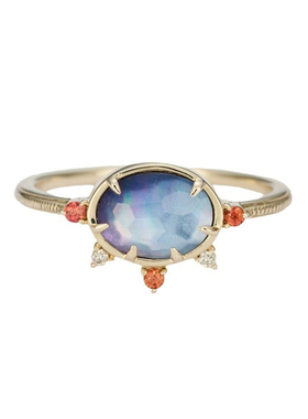 日系轻奢珠宝925纯银镀14K金戒指