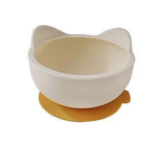 Tumibear婴幼儿硅胶自主进食碗儿童餐具小熊碗餐盘宝宝辅食碗防摔