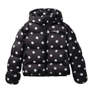 local aliens外星沙龙美式复古波点满印棉服外套保暖连帽面包服