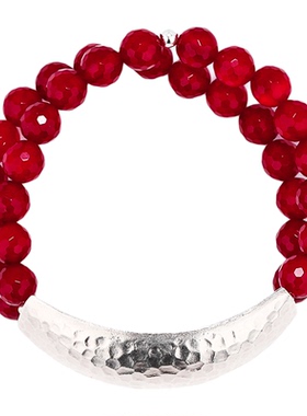 MGS/曼古银波尔多庄园轻奢高级感紫红玛瑙手链国风新中式手饰礼物