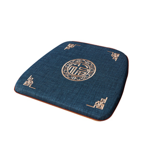 中式刺绣餐椅垫坐垫家用红木马蹄形椅子垫实木餐桌椅垫防滑可拆洗