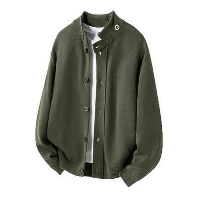 MSD立领开衫毛衣外套男款