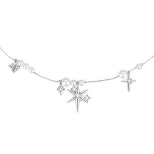 KLINKLIN星芒满天星珍珠项链六芒星星锁骨链女小众chocker颈链