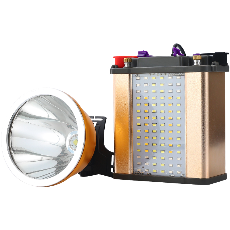 9核头灯强光充电超亮48锂电远射分体头戴式电筒超长续航12V灯黄光