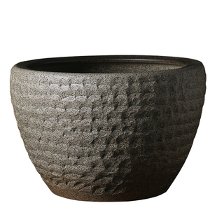 景德镇陶瓷大缸仿石头鱼缸睡莲荷花缸客厅庭院水缸户外大号金鱼缸