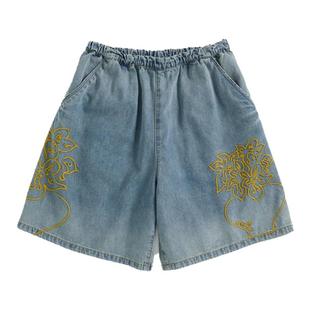 SHORT SENTENCE 设计师 25春夏 绣花饰薄牛仔短裤 SOLSOL买手店