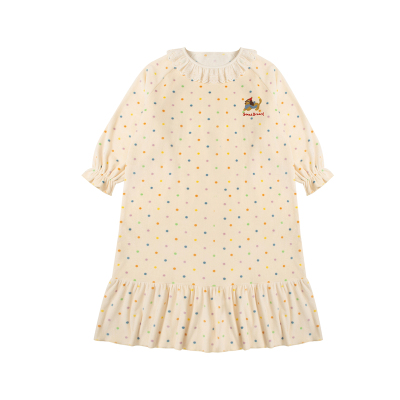 儿童睡裙冬季薄绒女童睡衣公主风