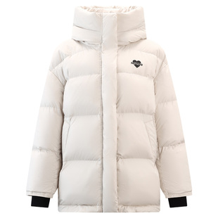 【95白鸭绒】库恩玛维杏色连帽羽绒服女2024年冬季新款时尚短外套