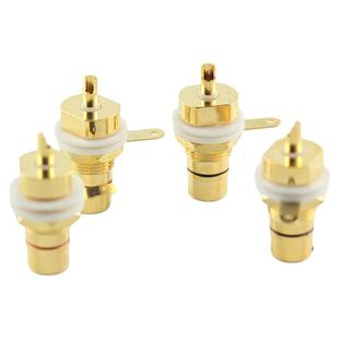 RCA插头插座 前级功放机箱 铜镀金RCA插座 莲花插座