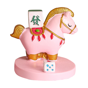 马上发大财手机支架小摆件生肖小马桌面公仔过新年装饰伴手礼品送