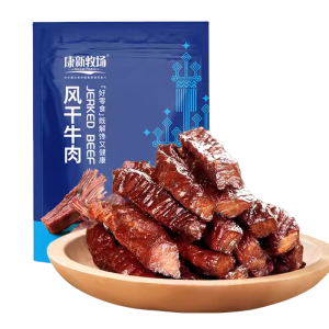 康新牧场风干牛肉干500g七成干