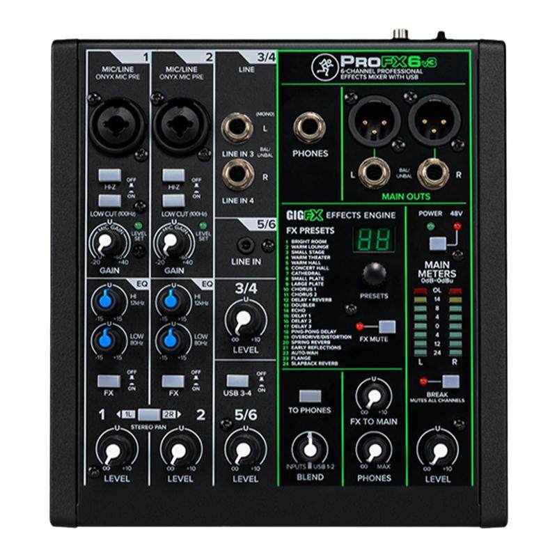 RunningMan美技美奇ProFX6v3调音台外置声卡手机直播录音k歌带USB