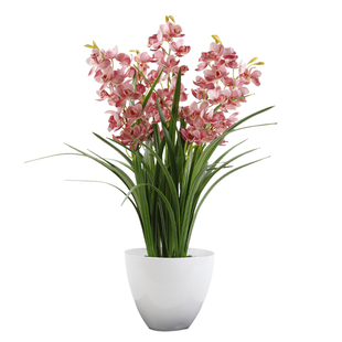 晶华仿真花假花家饰摆件东亚兰春兰花艺客厅书房接待台桌面装饰