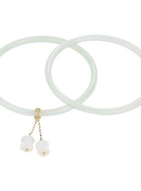 叮当镯玛瑙手镯女玉镯子一对叠戴