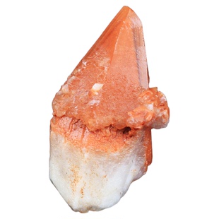 如鸿一物一图天然橙色水晶矿石标本石头方解石亚克力方盒原石奇石