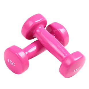哑铃女士哑铃浸塑彩色练臂肌颈前深蹲儿童负重健身运动家用健身器