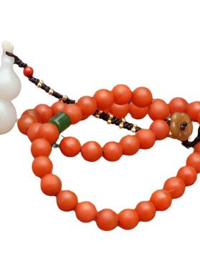 新疆和田玉籽料吊坠石上花开葫芦