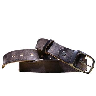 yucoogu®鞣制洗水牛皮细腰带 毛底软面 森系情侣中古小皮带宽3.3