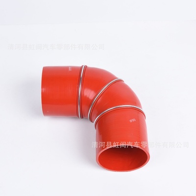 90度硅胶管弯头批发汽车改装硅胶弯管波纹带钢圈大口径硅胶管