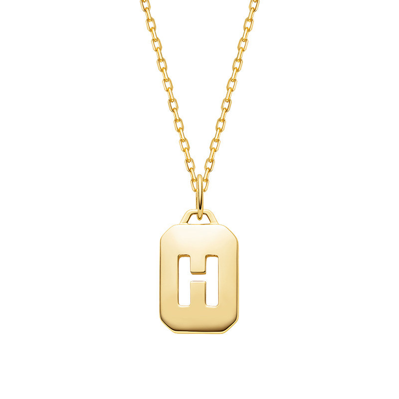 HELAS赫拉14K金素金吊坠项链颈链