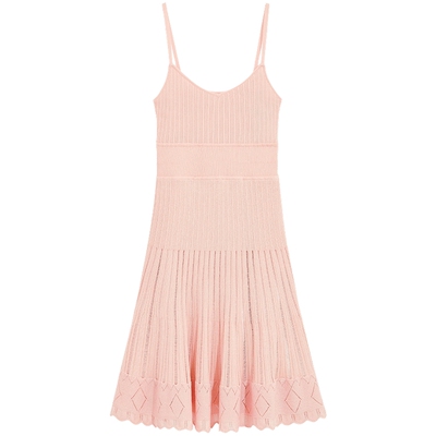 bebe夏季新款吊带针织连衣裙