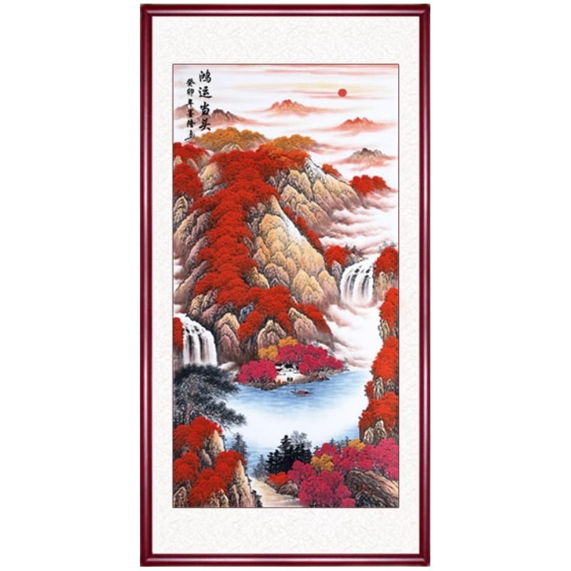 鸿运当头国画手绘真迹客厅入户
