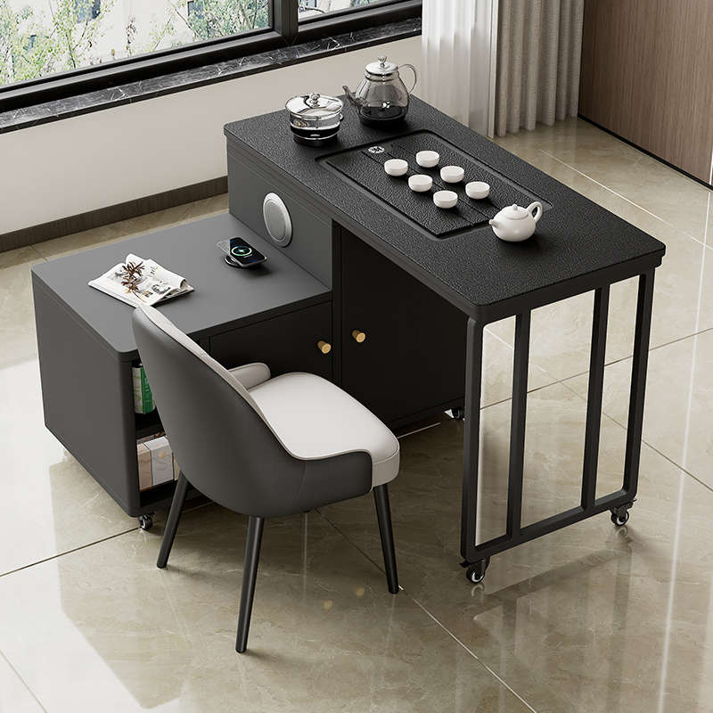 智能可移动茶台烧水壶一体书桌茶桌两用办公室小户型音响功夫茶车