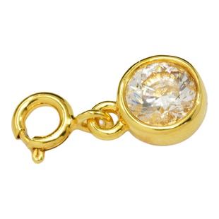 18k金镶钻圆形泡泡小提溜女百搭项链手链diy配件不脱模【WT0232】