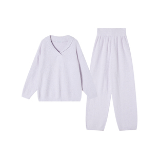 从轻家居服套装防静电可外穿冬季睡衣女款半边绒保暖2025秋冬新款