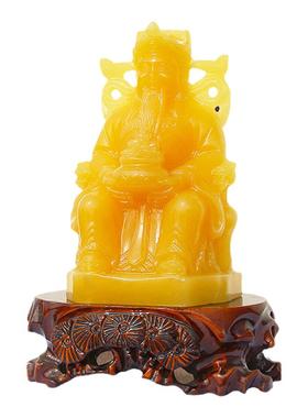 天然白玉财神摆件招财进宝玉石工艺品家居办公商铺摆饰佛堂供奉