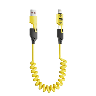 车载carplay数据线弹簧伸缩车用快充适用苹果16充电线iPhone15华为安卓手机奥迪奔驰小米特斯拉汽车投屏传输