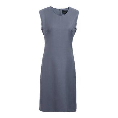 立裁羊毛肌理感通勤无袖连衣裙