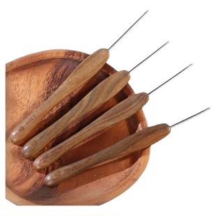 金岚牌钩针金兰绿檀微钩精抛针头毛线手工勾针毛衣编织工具全套装